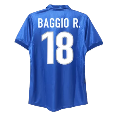 Retro BAGGIO R. #18 1998 Italy Home Soccer Jersey - buybasketballnow