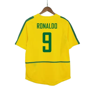 Retro RONALDO #9 2002/03 Brazil Home Soccer Jersey - buybasketballnow