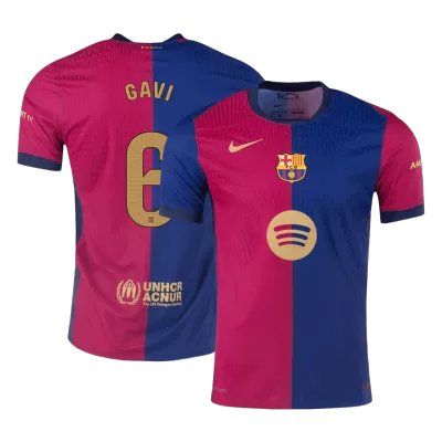 Authentic GAVI #6 Barcelona Home Soccer Jersey 2024/25 - Spotify Logo Without Text - buybasketballnow