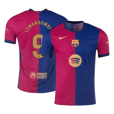 Authentic LEWANDOWSKI #9 Barcelona Home Soccer Jersey 2024/25 - Spotify Logo Without Text - buybasketballnow