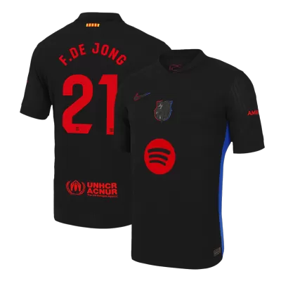 Authentic F.DE JONG #21 Barcelona Away Soccer Jersey 2024/25 - Spotify Logo Without Text - buybasketballnow