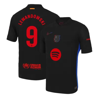 Authentic LEWANDOWSKI #9 Barcelona Away Soccer Jersey 2024/25 - Spotify Logo Without Text - buybasketballnow