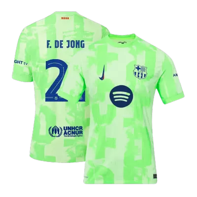 Authentic F.DE JONG #21 Barcelona Third Away Soccer Jersey 2024/25 - UCL（Spotify Logo Without Text） - buybasketballnow